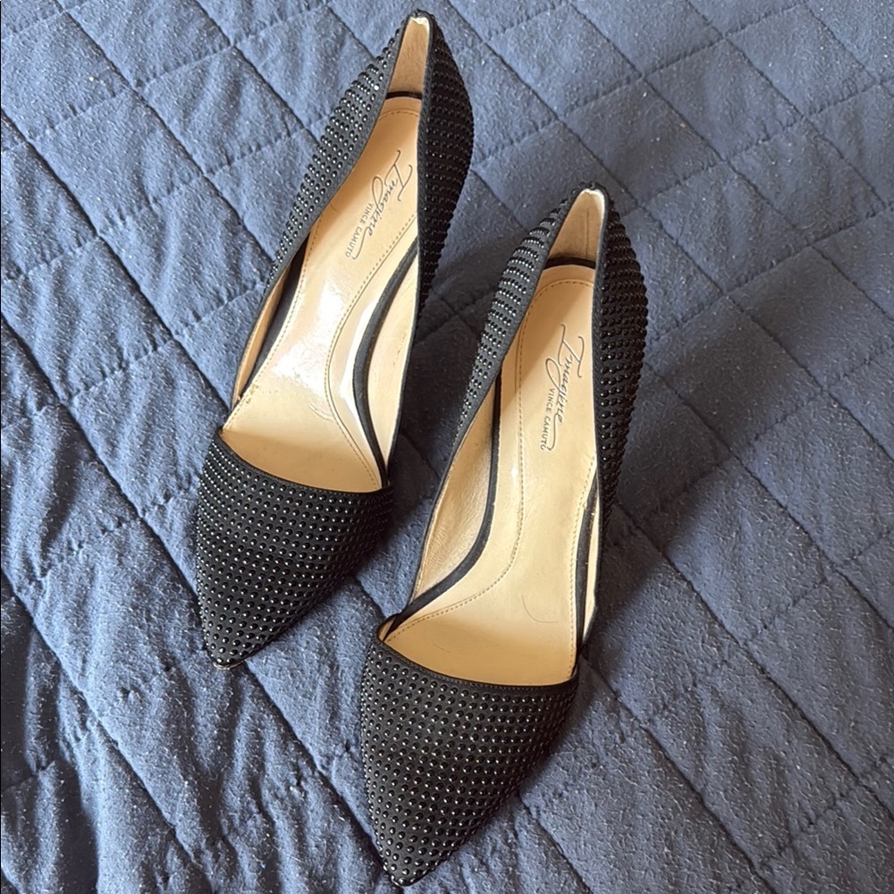 Amazing Vince Camuto Imagine Line Black Textured Pumps